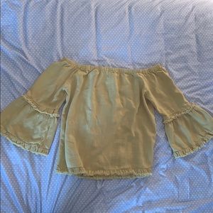 Yellow off the shoulder blouse